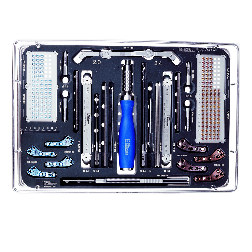 Implantate Tray für 2.0 / 2.4 TPLO Swing Locking Set, ohne Inhalt